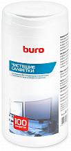 Салфетки Buro BU-Tscrl для экранов ЭЛТ мониторов/плазменных/ЖК телевизоров/мониторов с покрытием из стекла туба 100шт влажных
