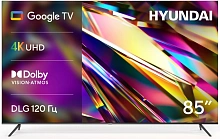 Телевизор LED Hyundai 85" H-LED85BU7011 Google TV черный 4K Ultra HD 60Hz MEMC DVB-T DVB-T2 DVB-C DVB-S DVB-S2 USB WiFi Smart TV