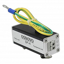 SP-H - Устройство грозозащиты цепей видео HDCVI/HDTVI/AHD Osnovo одноканальное для кабеля витой пары. Двухступенчатая защита.