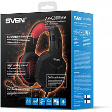 Наушники с микрофоном Sven AP-G988MV черный/красный 2.2м накладные оголовье (SV-014797)