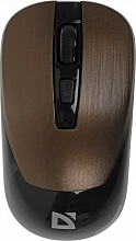 Мышь Defender Wave MM-995 бронзовый оптическая 1600dpi silent беспров. USB для ноутбука 3but (52992)