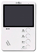ST-MS104-WT - Монитор видеодомофона Smartec 4", 4-х проводная линия связи, поддержка 2-х панелей вызова, встроенный блок питания, белый