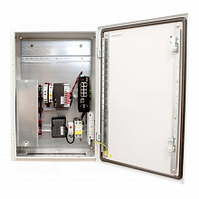 OS-46TB1(SW-60812/I) - Уличный коммутатор с термостабилизацией и резервным питанием на базе уличной станции OSNOVO OS-46TB1. Порты: 6xFE (10/100Base-T) с PoE (30W) + 2xFE (10/100Base-T) с PoE (60W) + 1xGE (10/100/1000Base-T) + 2xGE SFP (1000Base-X).