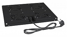 Cabeus TRAY-60-BK Модуль вентиляторный с 4-я вентиляторами для установки в напольные шкафы серии SH-05C, ND-05C глубиной 600мм, цвет черный (RAL 9004)