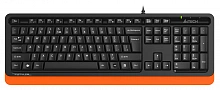 Клавиатура A4Tech FKS10 черный/оранжевый USB (подставка для запястий) (FKS10 ORANGE) кабель 1.5м