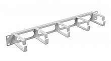 Cabeus JB08-1U-GY Кабельный органайзер горизонтальный 19" 1U, 5 колец, металлический, цвет серый (RAL7035)
