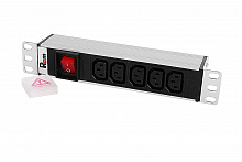 R-10-5C13-V-220-Z - Блок розеток Rem-10 без шнура с выкл., 5 IEC 60320 C13, вход IEC 60320 C14, 10 A, алюм., 10"