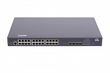 GL-SW-G204-28P - Управляемый коммутатор L2 POE GIGALINK 24 BASE-TX 10/1001000Mb/s POE, 4 1/10G SFP+, 1 Console. 1U 19", 220V, 400W