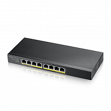 GS1915-8EP - Гибридный Smart L2 коммутатор PoE+ Zyxel NebulaFlex GS1915-8EP, 8xGE PoE+, бесшумный (без вентилятора), бюджет PoE 60 Вт, автономное/облачное управление
