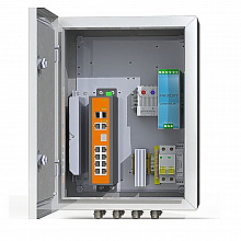 Mastermann 6 УТП 8К - Коммутационный термошкаф Mastermann 6 УТП 8К IP 66 с защитным реле от "холодного пуска". Габариты (внешние): 300х400х210 мм (ШхВхГ)