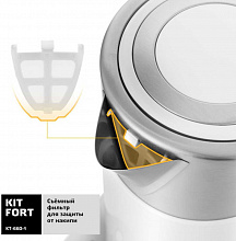 Чайник электрический Kitfort КТ-660-1 1.7л. 2200Вт белый корпус: металл/пластик