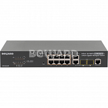STW-822HP - Коммутатор Управляемый, 8 портов 10/100 Мбит/с (все с поддержкой High PoE) + 2 комбо порта TP/SFP 10/100/1000 Мбит/с, PoE бюджет 120 Вт, CCTV режим до 250м