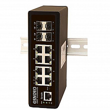 SW-70804/IL - Промышленный управляемый (L2+) коммутатор Osnovo, Gigabit Ethernet на 8 GE Rj45 + 4 GE SFP порта. Порты: 8 x GE (10/100/1000Base-T) + 4 x GE SFP (1000Base-X).