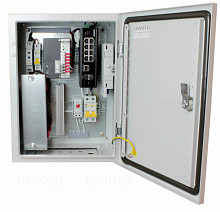 OS-34TB1(SW-80802-IM) - Уличный Web-управляемый коммутатор с термостабилизацией и резервным питанием на базе уличной станции OSNOVO OS-34TB1.Порты: 2 x GE (10/100/1000BASE-T) с PoE (до 90W) + 6 x GE (10/100/1000BASE-T) с PoE (до 30W)+ 2 x GE SFP (1000Base