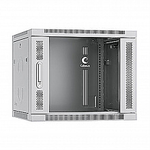 Cabeus SH-05F-9U60/60 - Шкаф телекоммуникационный настенный 19" 9U 600x600x501mm (ШхГхВ) дверь стекло, цвет серый (RAL 7035)