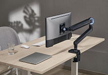 Кронштейн для мониторов Ultramounts UM719B черный 17"-35" макс.10.5кг крепление к столешнице поворот и наклон