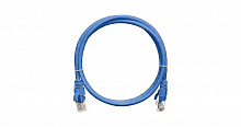 NMC-PC4UD55B-003-C-BL - Коммутационный шнур  U/UTP 4 пары, Кат.5е (Класс D), 100МГц, T568B, 2хRJ45/8P8C, с защитой защелки, многожильный, BC (чистая медь), 24AWG (7х0,205мм), LSZH нг(А)-HFLTx, синий, 0,3 м