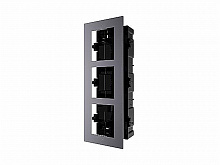 DS-KD-ACF3/Plastic - Рамка монтажная на 3 модуля, врезная с пластиковым монтажным основанием. Рамка монтажная на 3 модуля, врезная; -40 °C...+70°C; IP65; размер 338×124×56мм; Передная панель: металл. Монтажное основание: пластик.