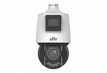 IPC94144SR-X25-F40C - Сдвоенная видеокамера IP скоростная PTZ, 2 x 1/2.7", 4 x 4 Мп КМОП @ 30 к/с, ИК-подсветка до 30м (обзорная камера), ИК-подсветка до 100м (поворотная камера), LightHunter 0.003 Лк @F1.5, объектив 4.8-120.0 мм (X25) моторизованный с ав