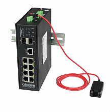 SW-80802/ILS(port 90W,300W) - Промышленный управляемый (L2+) HiPoE коммутатор OSNOVO Gigabit Ethernet. Порты: 1 x GE (10/100/1000Base-T) с PoE BT (до 90W) + 7 x GE (10/100/1000Base-T) с PoE (до 30W) + 2 x GE SFP (1000Base-X).