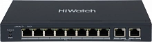 Коммутатор HiWatch DS-S1008P 8x100Мбит/с 2x1Гбит/с 8PoE 8PoE+ 60W неуправляемый