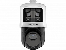 DS-2SE4C425MWG-E/26(F0) - 4Мп уличная TandemVu IP-камера с Deep learning алгоритмом 
Детализированное изображение и широкий 180° охват всей сцены при помощи одного устройства!
Фиксированный модуль:
1/2.5" Progressive Scan CMOS; 6Мп; объектив 2.8мм; угол о