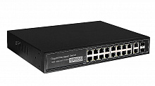 SW-8182/L(300W) - Управляемый L2 PoE коммутатор Gigabit Ethernet на 16 RJ45 PoE + 2 x RJ45 + 2 GE SFP портов. Порты: 16 x GE (10/100/1000 Base-T) с поддержкой PoE (IEEE 802.3af/at), 2 x GE (10/100/1000 Base-T) Uplink, 2 x GE SFP Uplink