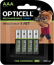 Аккумулятор Opticell Turbo 6080004 AAA NiMH 970mAh (4шт) блистер