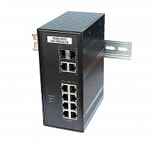 SW-80822/IR - Промышленный PoE коммутатор Gigabit Ethernet на 10 портов. Порты: 8 x GE (10/100/1000Base-T) с PoE (до 30W) + 2 x GE Combo (RJ45 10/100/1000Base-T+ SFP 1000Base-X)
