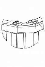PERCo-RF01 0-04 - Накладка верхняя угловая для стыковки секций ограждений PERCo-MB-15 под углом 90 град.