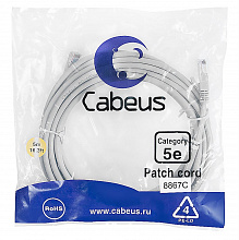 Cabeus PC-UTP-RJ45-Cat.5e-5m-LSZH - Патч-корд U/UTP, категория 5е, 2xRJ45/8p8c, неэкранированный, серый, PVC, 5м