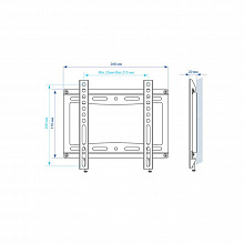 Кронштейн для телевизора Kromax IDEAL-5 черный 15"-47" макс.35кг настенный фиксированный