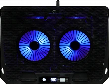 Подставка для ноутбука Digma D-NCP170-2x110 18" 400x288x45мм 52дБ 2xUSB 2x 110ммFAN 1100г Fan-control металл/пластик черный