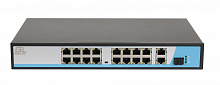 GL-SW-F005-16P - Коммутатор NIKOMAX, неуправляемый, 16 PoE (802.3af) порта 10/100Мбит/с до 250 метров cat.6, 2 * 10/100/1000BaseT + 1 SFP 1000Мбит/с, 300Вт