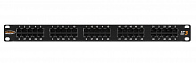 NMC-RP50UC3-1U-BK - Коммутационная панель NIKOMAX 19", 1U, телефонная, 50 портов, Кат.3 (Класс C), 16МГц, RJ45/8P6C, 110/KRONE, с заземлением, с органайзером, черная.