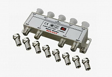 05-6105 - Делитель ТВ х 8 + 9шт. F "BOX" 5-1000 МГц "Silver" REXANT
