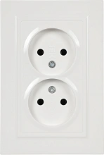 Розетка силов. IEK Brite РС12-2-БрБ BR-R20-10-K01-F 2розет. двойн. скрыт. IP20 белый (упак.:1шт)