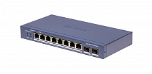 Управляемый коммутатор Hikvision DS-3E1510P-SI-8P2F(O-STD), уровень L2, 8 портов Gigabit PoE, 2 порта Gigabit SFP.