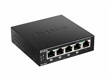 DES-1005P/B1A Неуправляемый коммутатор с 5 портами 10/100Base-TX, функцией энергосбережения и поддержкой QoS (4 порта с поддержкой PoE 802.3af/802.3at (30 Вт), PoE-бюджет 60 Вт)