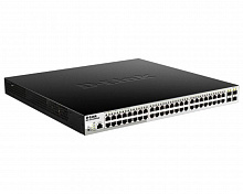 DGS-1210-52MPP/ME/B3A PROJ Управляемый L2 коммутатор с 48 портами 10/100/1000Base-T и 4 портами 1000Base-X SFP (48 портов PoE 802.3af/at, PoE-бюджет 740 Вт)