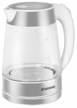 Чайник электрический Starwind SKG2011 1.7л. 2200Вт белый/серебристый корпус: стекло/металл/пластик