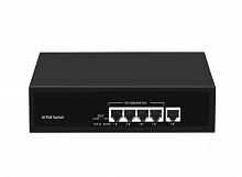 ST-NS004MB-MS - Неадминистрируемый коммутатор, 4 RJ-45 POE порта (10/100 Мбит/с), 1 RJ-45 Uplink порт (10/100 Мбит/с), бюджет на порт до 30 Вт, общий бюджет до 65 Вт.
