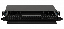 NMF-RP08LCUM2-TS-P1-1U-BK - Оптический кросс NIKOMAX 19" Premium Line, 1U, укомплектованный на 8 портов LC/UPC (4 двойных LC/UPC адаптера), MM 50/125 OM2, выдвижной, с полкой,  черный, в комплекте: адаптеры, монтажные шнуры 1м, сплайс-кассета с крышкой, г