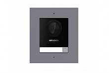 DS-KD8003-IME1(B)/Surface - 2Мп IP вызывная модуль c ИК-подсветкой. 2 Мп камера типа Fish eye,WDR, BLC, DNR, H.264; Механическая кнопка вызова; микрофон и динамик; тревожные входы 4; 1 RS-485; 2 реле; 1 RJ-45 10M/100M/1000M Ethernet; DC12В/POE; 10Вт; IP65