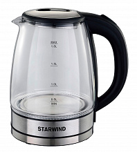 Чайник электрический Starwind SKG4777 1.8л. 2000Вт черный/прозрачный корпус: стекло