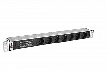 R-10-7S-FI-440-Z - Блок розеток Rem-10 без шнура с фил. и инд., 7 Sсhuko, вход IEC 60320 C14, 10 A, алюм., 19"