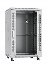 Cabeus SH-05C-18U60/100 Шкаф монтажный телекоммуникационный 19" напольный для распределительного и серверного оборудования 18U 600x1000x988mm (ШхГхВ) передняя стеклянная и задняя сплошная металлическая двери, ручка с замком, цвет серый (RAL 7035)