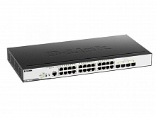 DGS-3000-28LP/B1A Управляемый L2 коммутатор с 24 портами 10/100/1000Base-T и 4 портами 1000Base-X SFP (24 порта PoE 802.3af/at, PoE-бюджет 193 Вт)