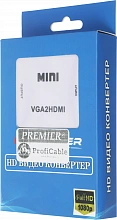Переходник аудио-видео Premier 5-982 VGA (f)/HDMI (f)/Jack 3.5 (m) белый