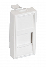 EC-IMH-1-WT-10 - Вставка NETLAN типа Mosaic 22,5x45мм, 1 порт, под модули-вставки типа Keystone, со шторкой, белая, уп-ка 10 шт.